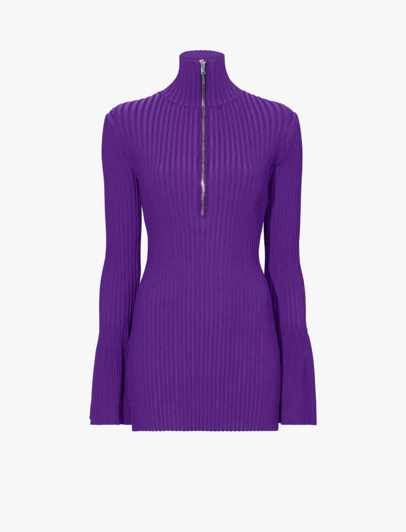 Viscose Rib Zip Sweater 1