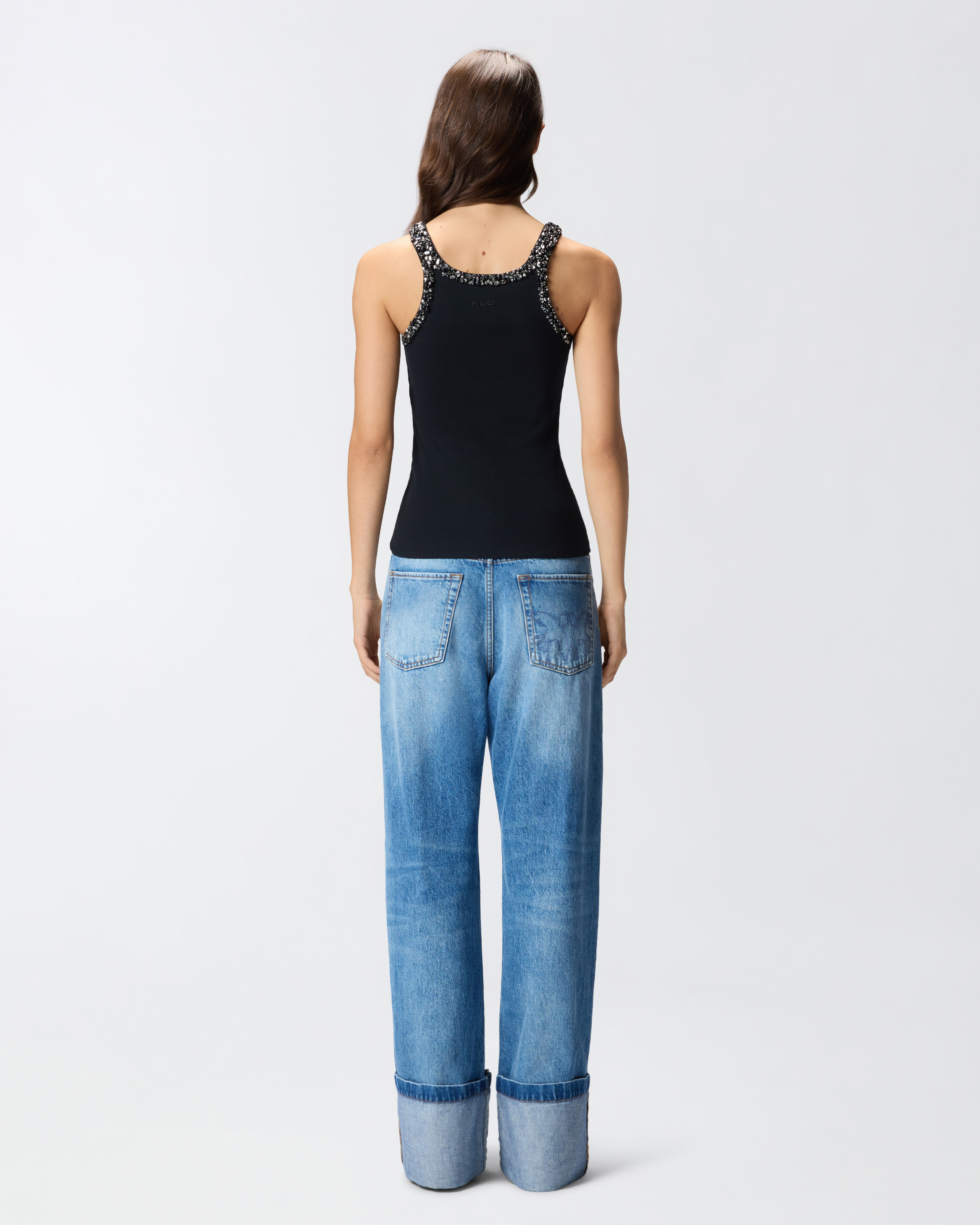 RIBBED TOP WITH BEJEWELLED EMBELLISHMENT - 4