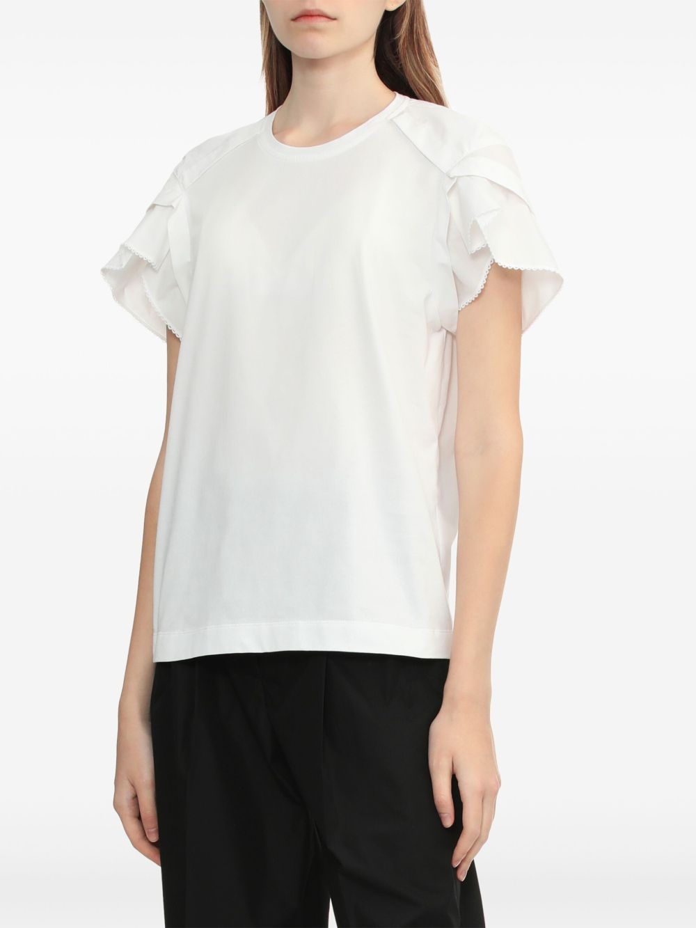 draped-detail T-shirt - 3