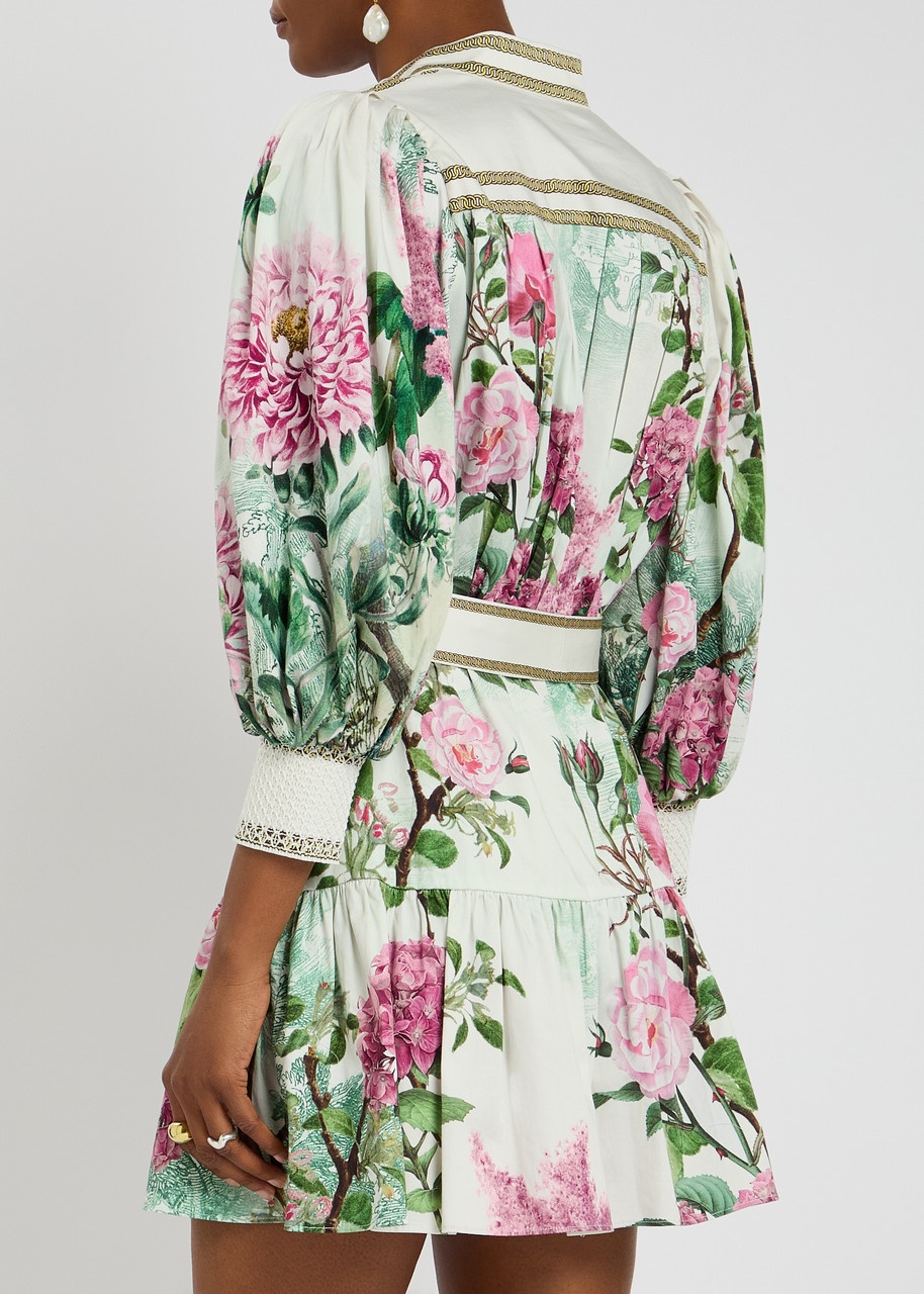 Alice + Olivia Cora Floral-print Stretch-cotton Mini Dress - 3