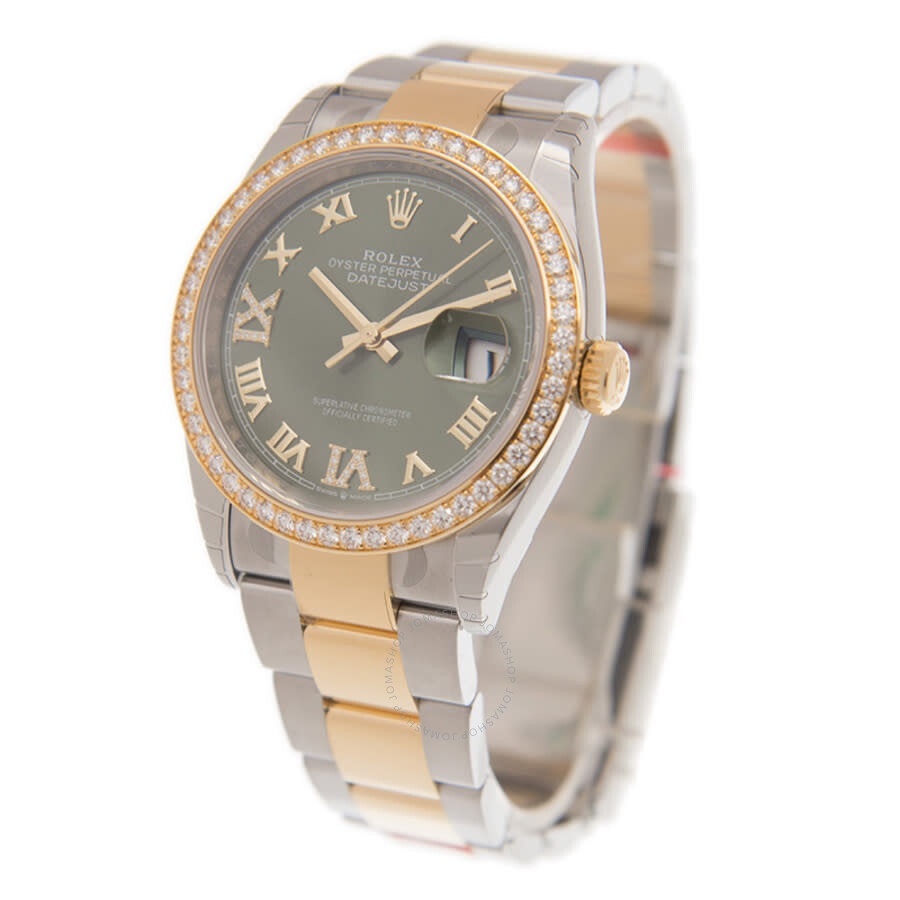 Rolex Datejust 36 Green Diamond Dial Men's Steel and 18kt Yellow Gold Watch 126283GNRDO - 4