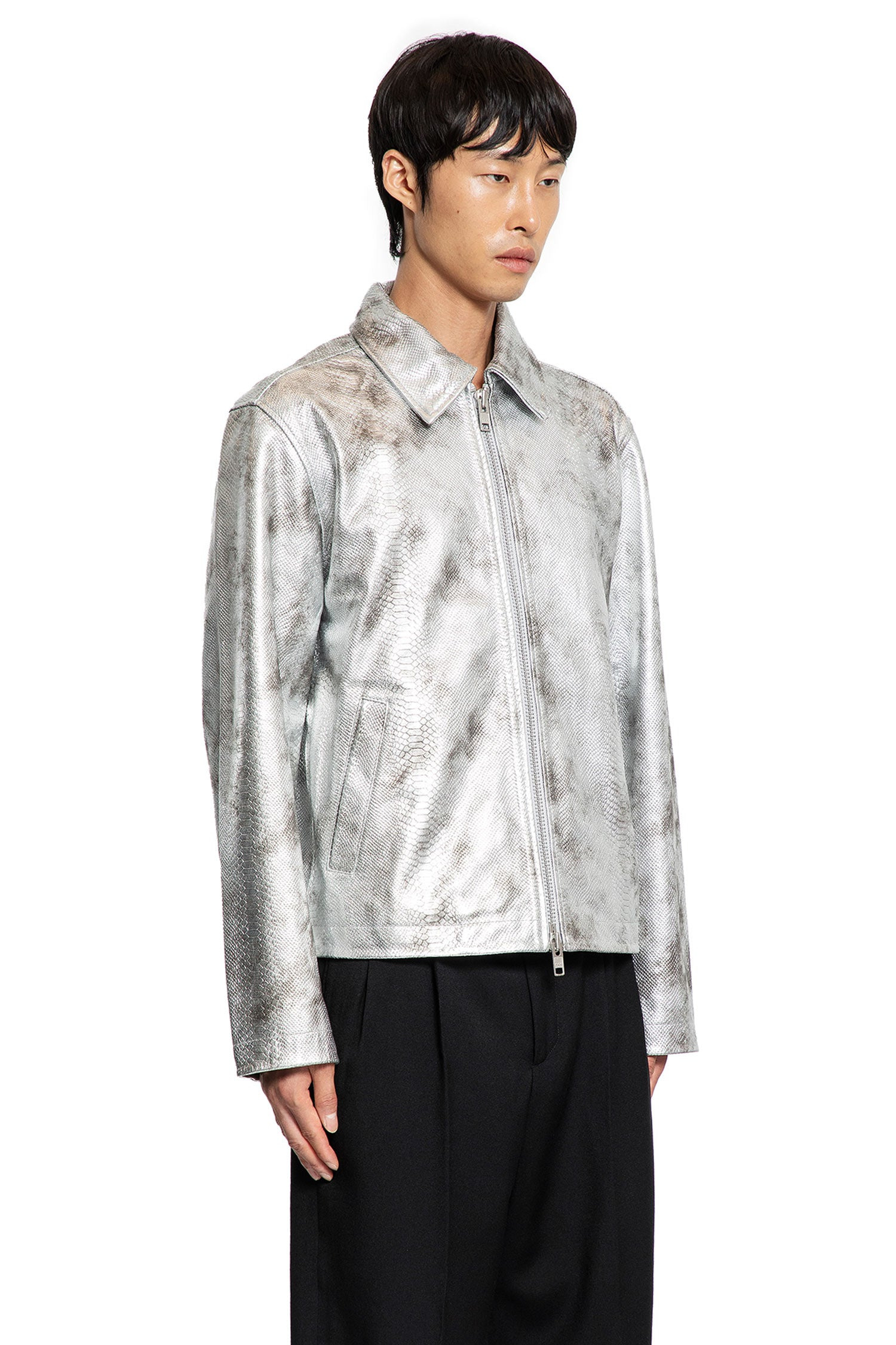 Snake-Print-Leather-Jacket - 2