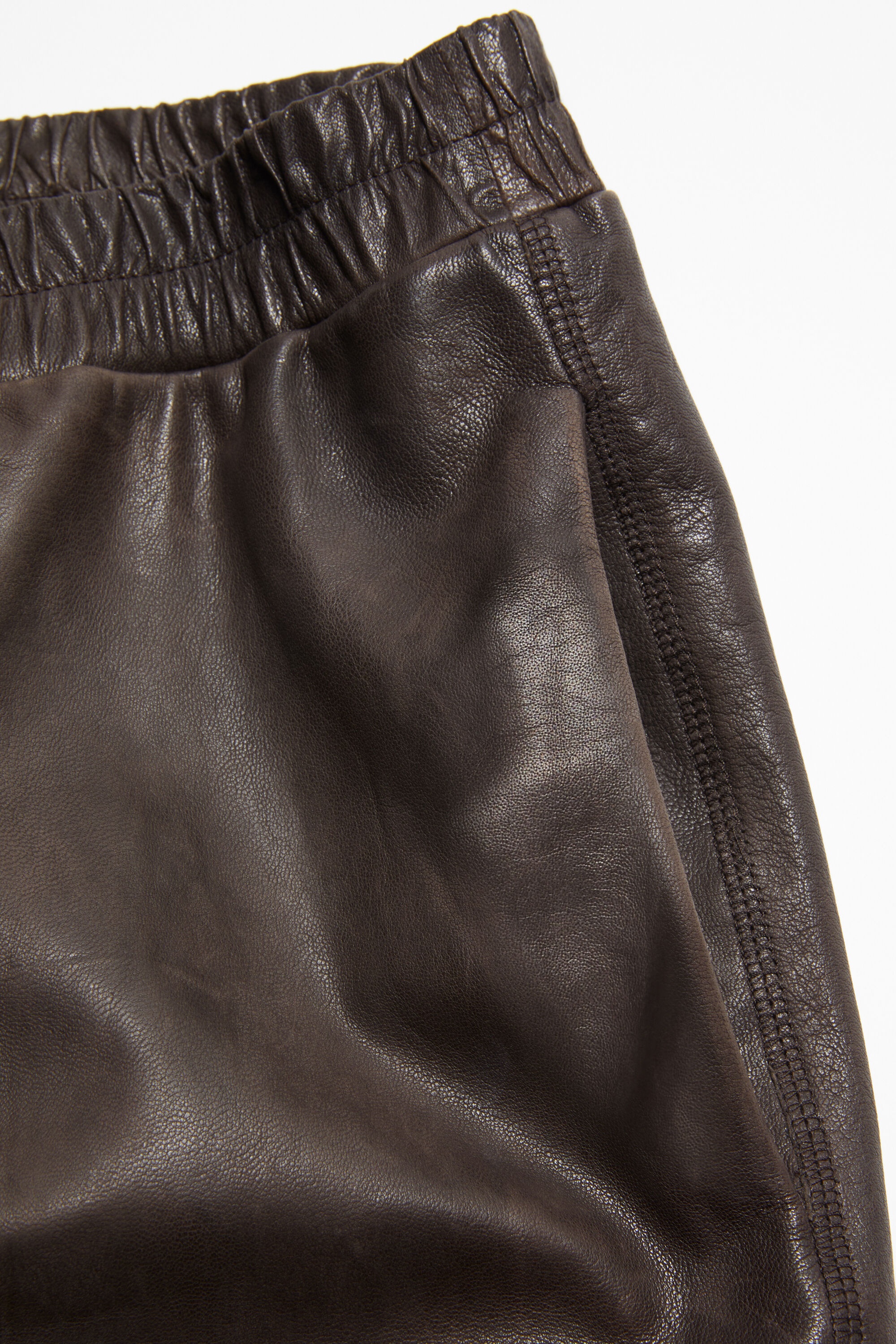 Leather casual trousers - Brown - 6