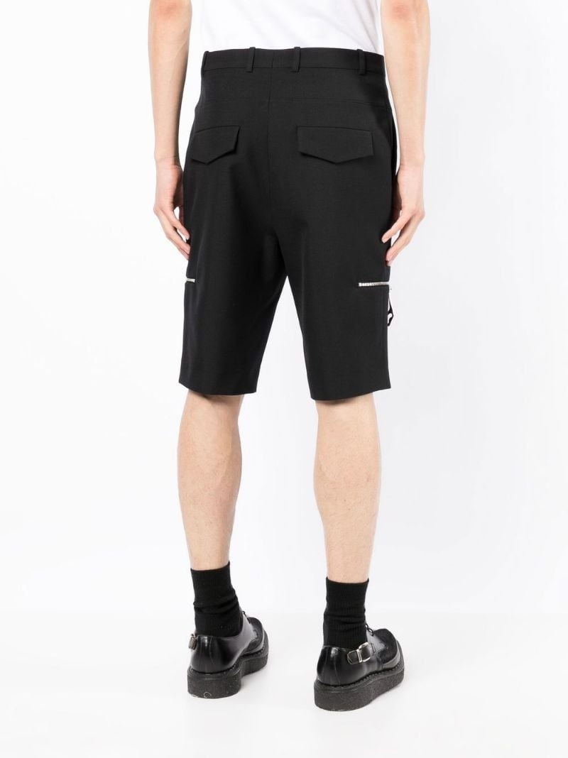 zip-detail tailored shorts - 4