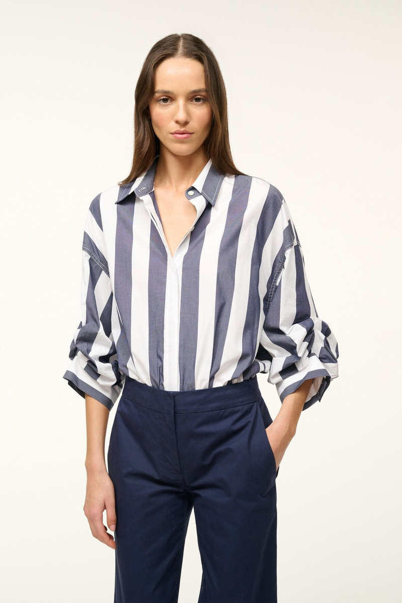 STAUD STAUD TRAVERSE BODYSUIT NAVY BRETON STRIPE outlook