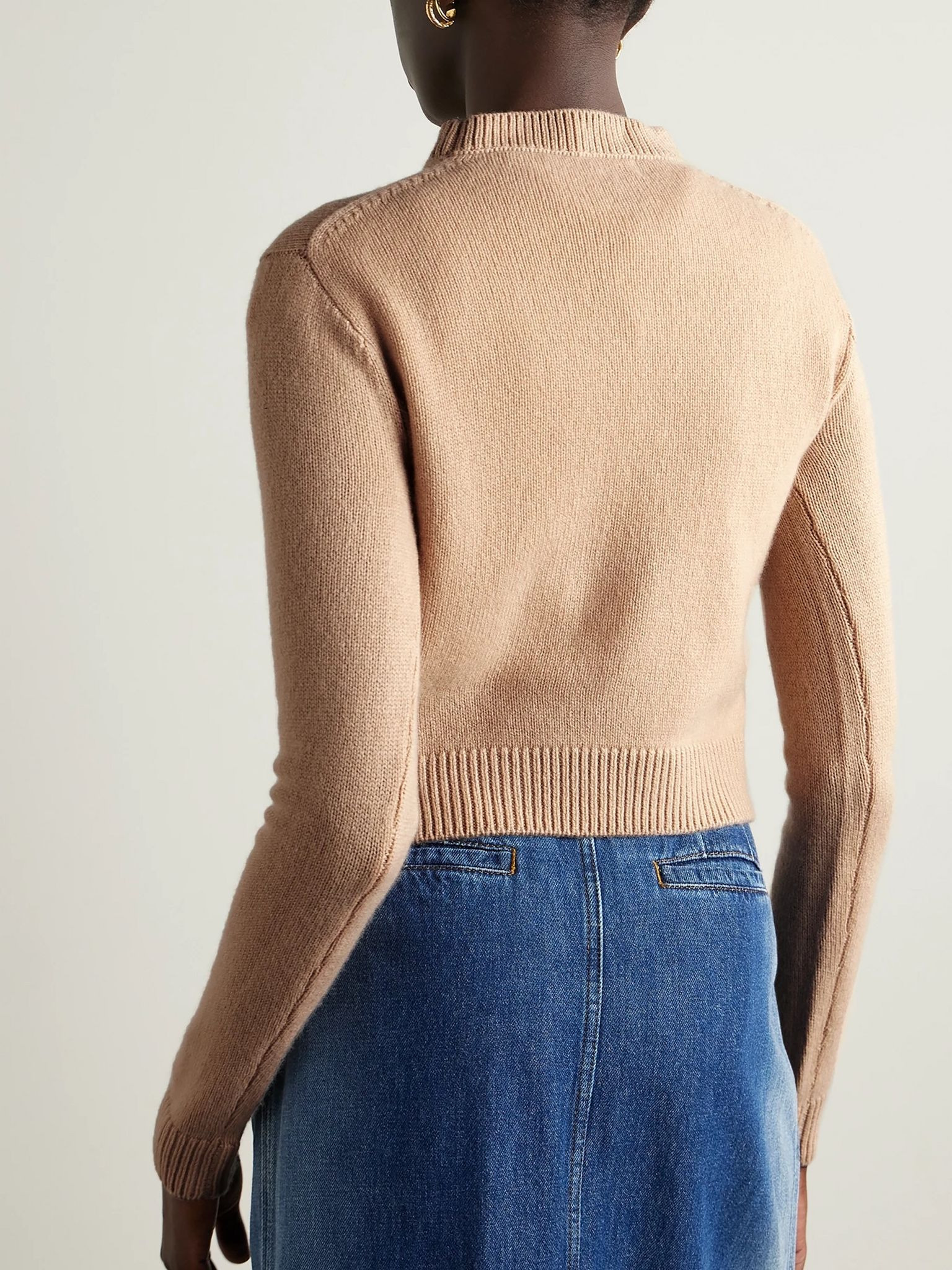 Cropped cashmere sweater Brown - 3