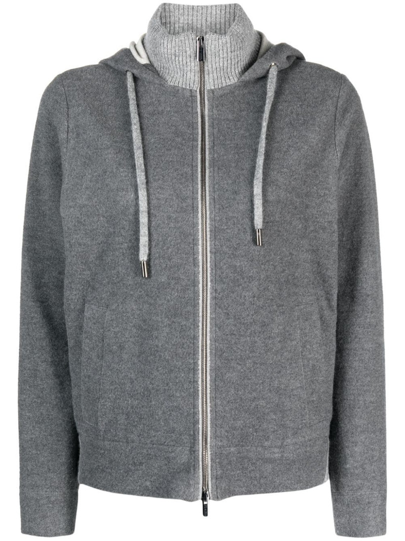 mÃ©lange-effect hooded jacket 1