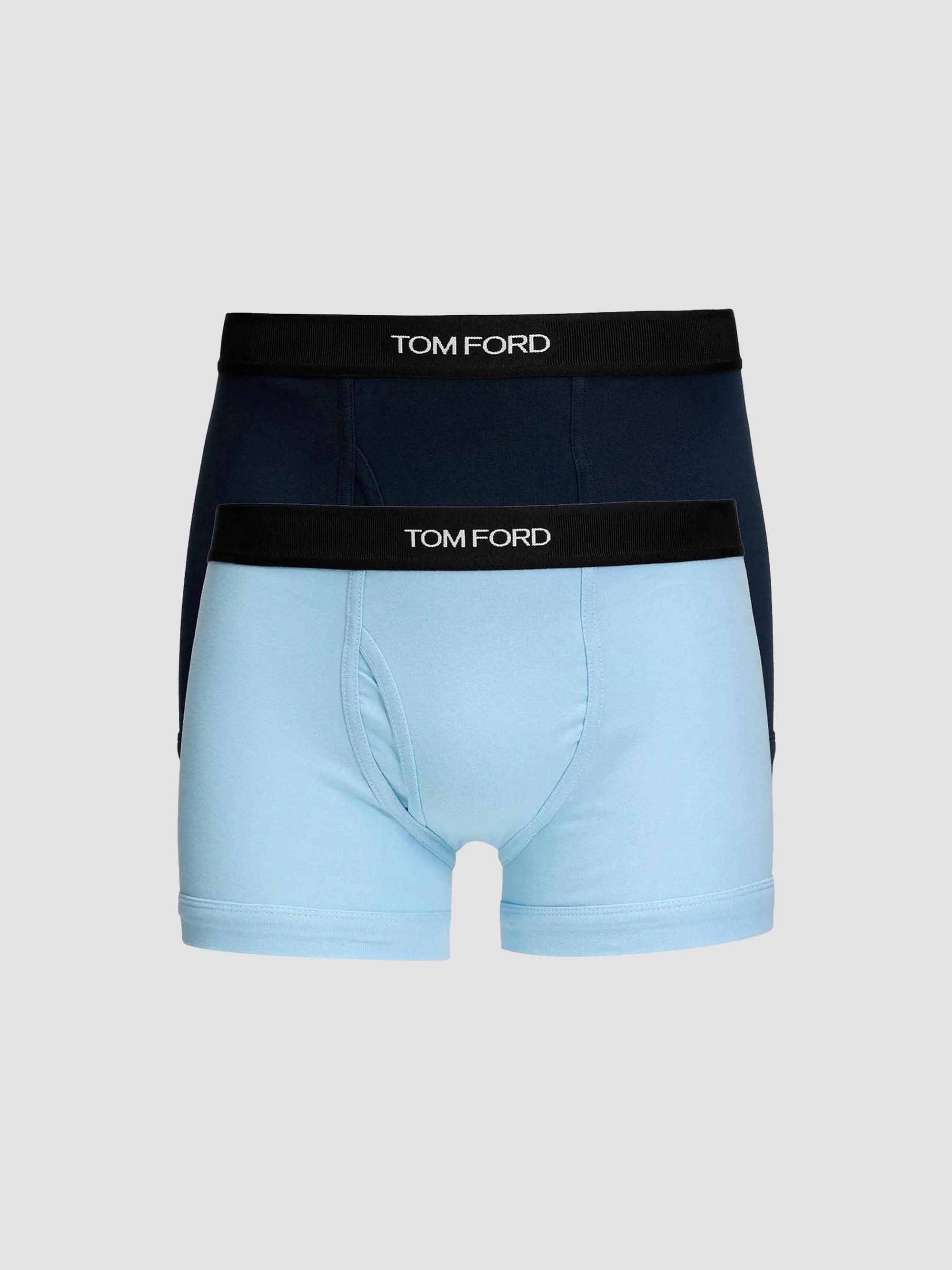 Men's Cotton Boxer Briefs 2-Pack - Navy Aqua - 1