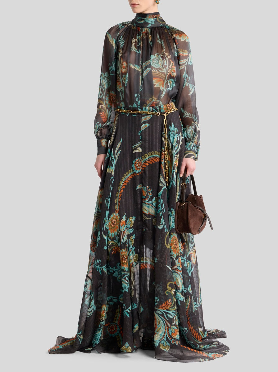 SILK BLOUSE WITH DAFFODIL MOTIF - 4