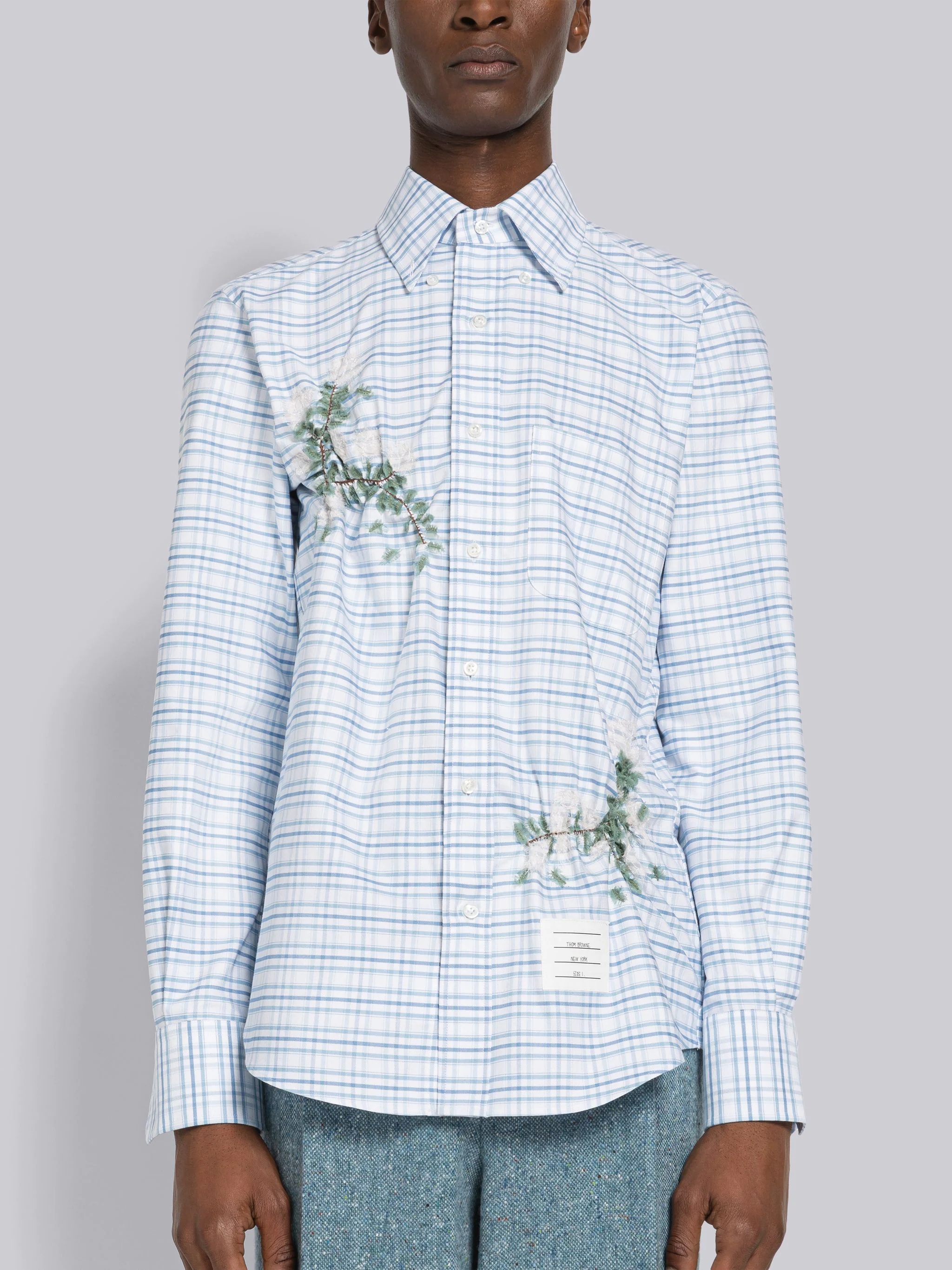 Gathered Blanket Stitch Applique Shirt - 3