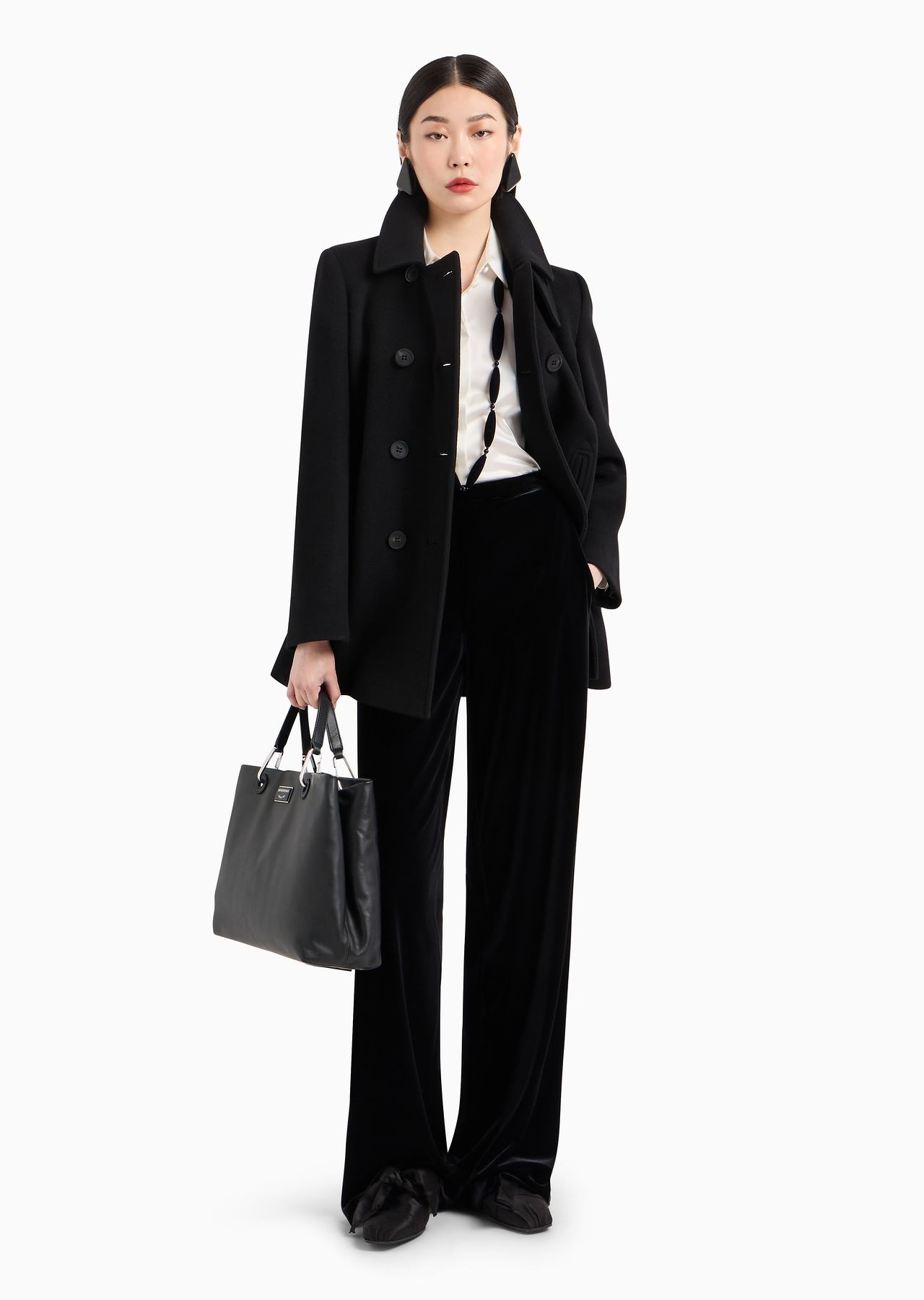 Double-breasted pea coat in Casentino wool - 4
