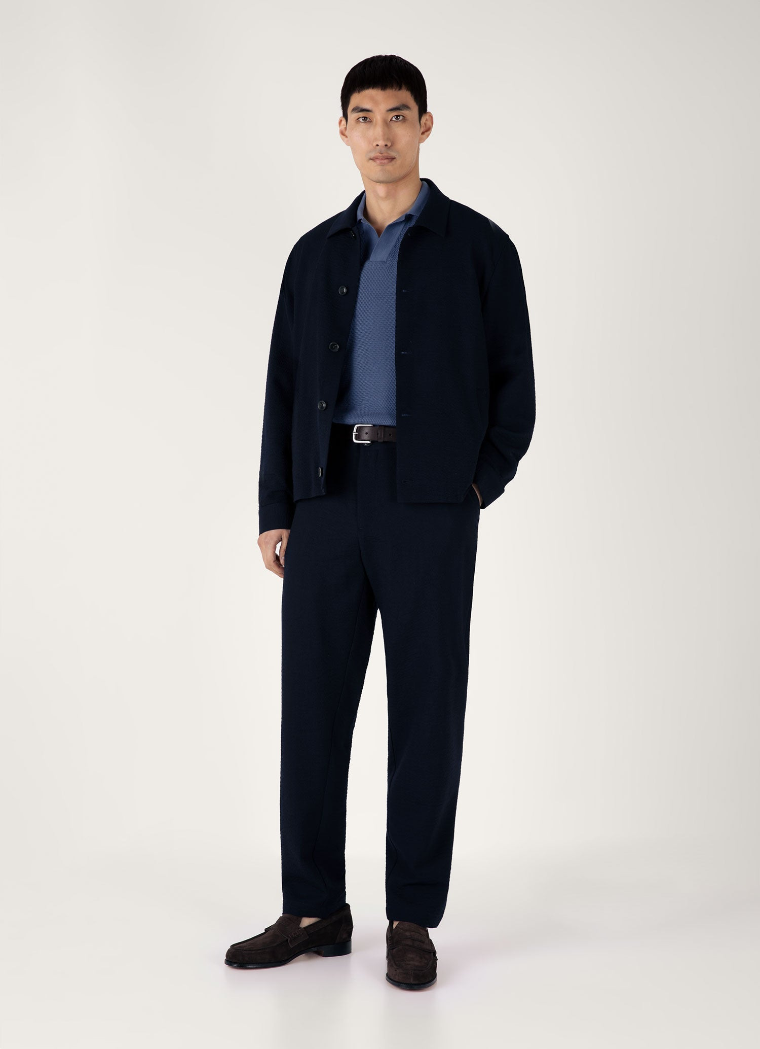 Compact Mesh Knit Polo Shirt - 3