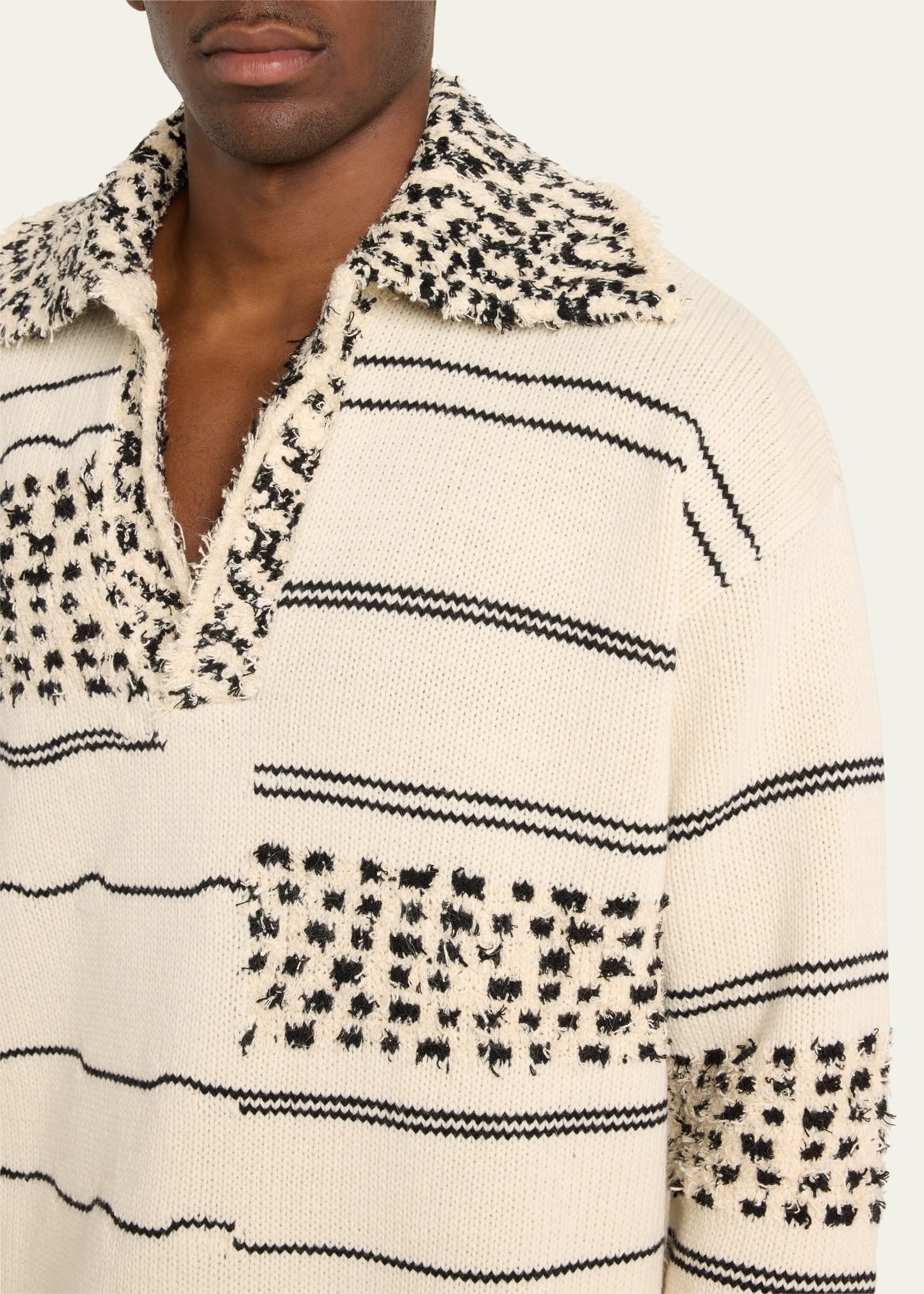 Men's Textured Stripe Knit Sweater - 5