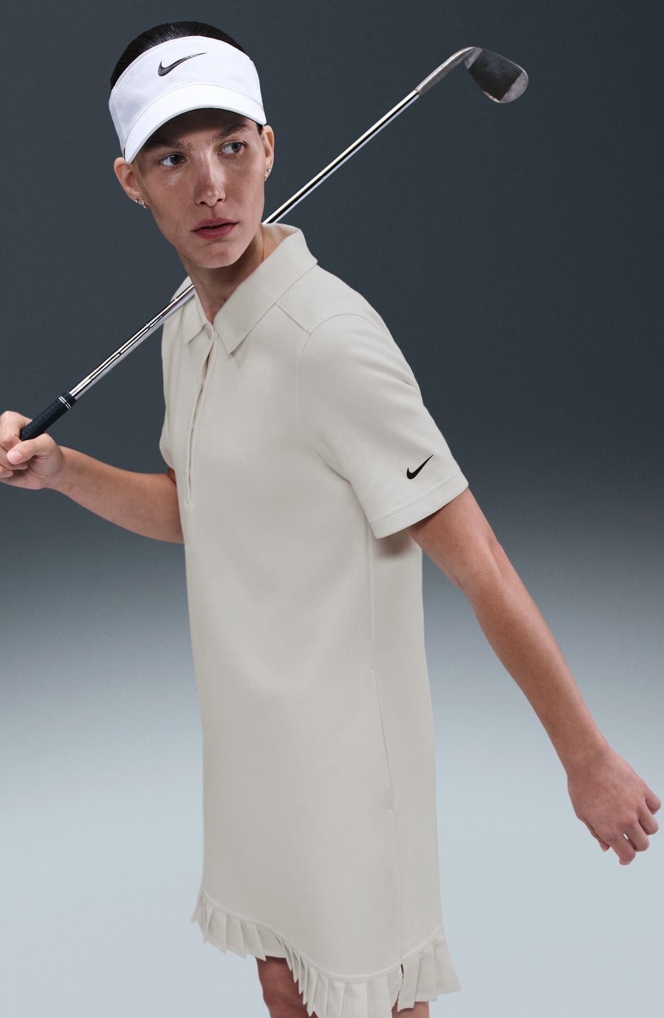 Nike Dri-FIT Polo Golf Dress in Sail/Black at Nordstrom - 8