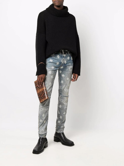 AMIRI paisley-print slim-fit jeans outlook