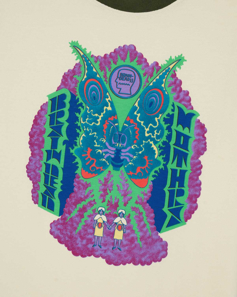BRAIN DEAD Brain Dead x Godzilla Mothra Pique Football T-shirt - Natural outlook