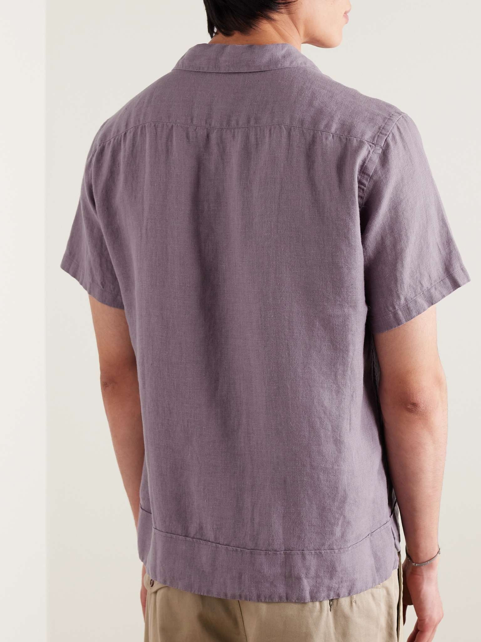 Camp-Collar Linen Shirt - 3