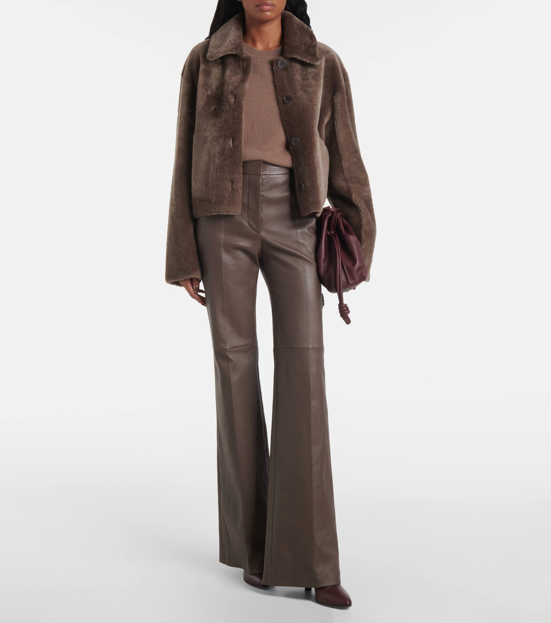 Reversible shearling and leather jacket - 2