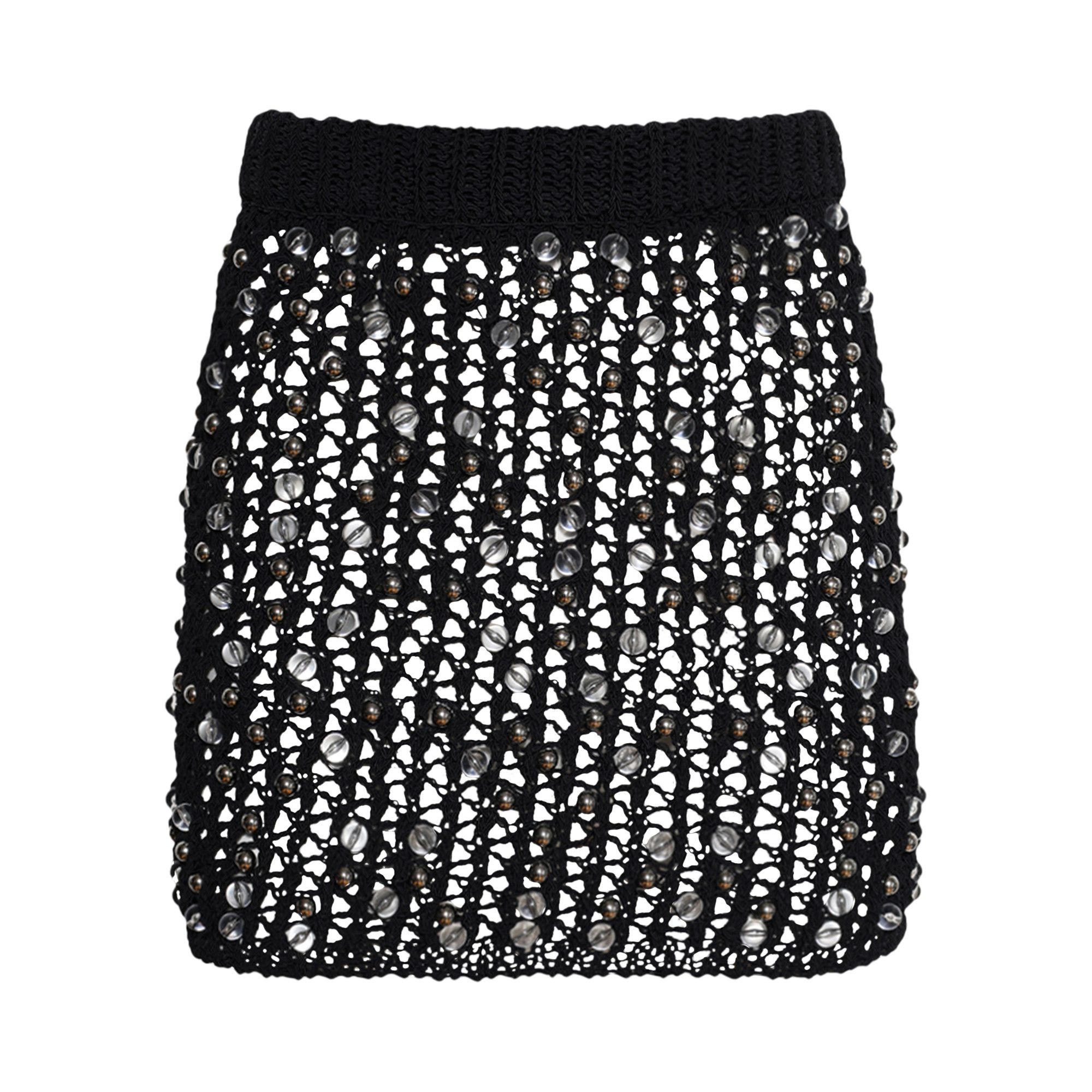 Coperni Beaded Knitted Skirt 'Black' - 1