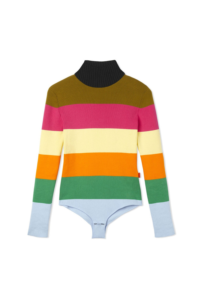 KNIT BODYSUIT / multicolor stripes 1