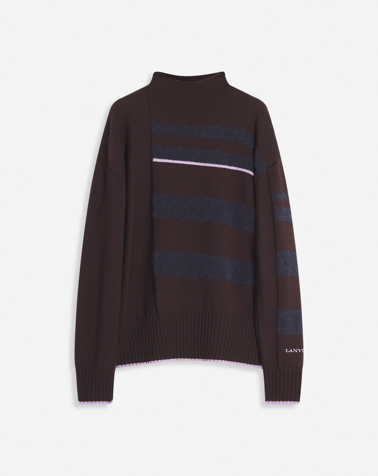 STRIPED MOCK TURTLENECK SWEATER - 1