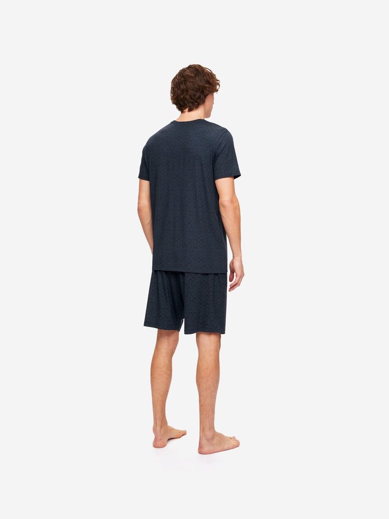 Men's Lounge Shorts London 6 Micro Modal Stretch Navy - 4