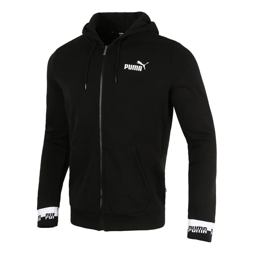 Puma Amplified Full-Zip Hoodied Jacket 'Black White' 588812-01 - 1