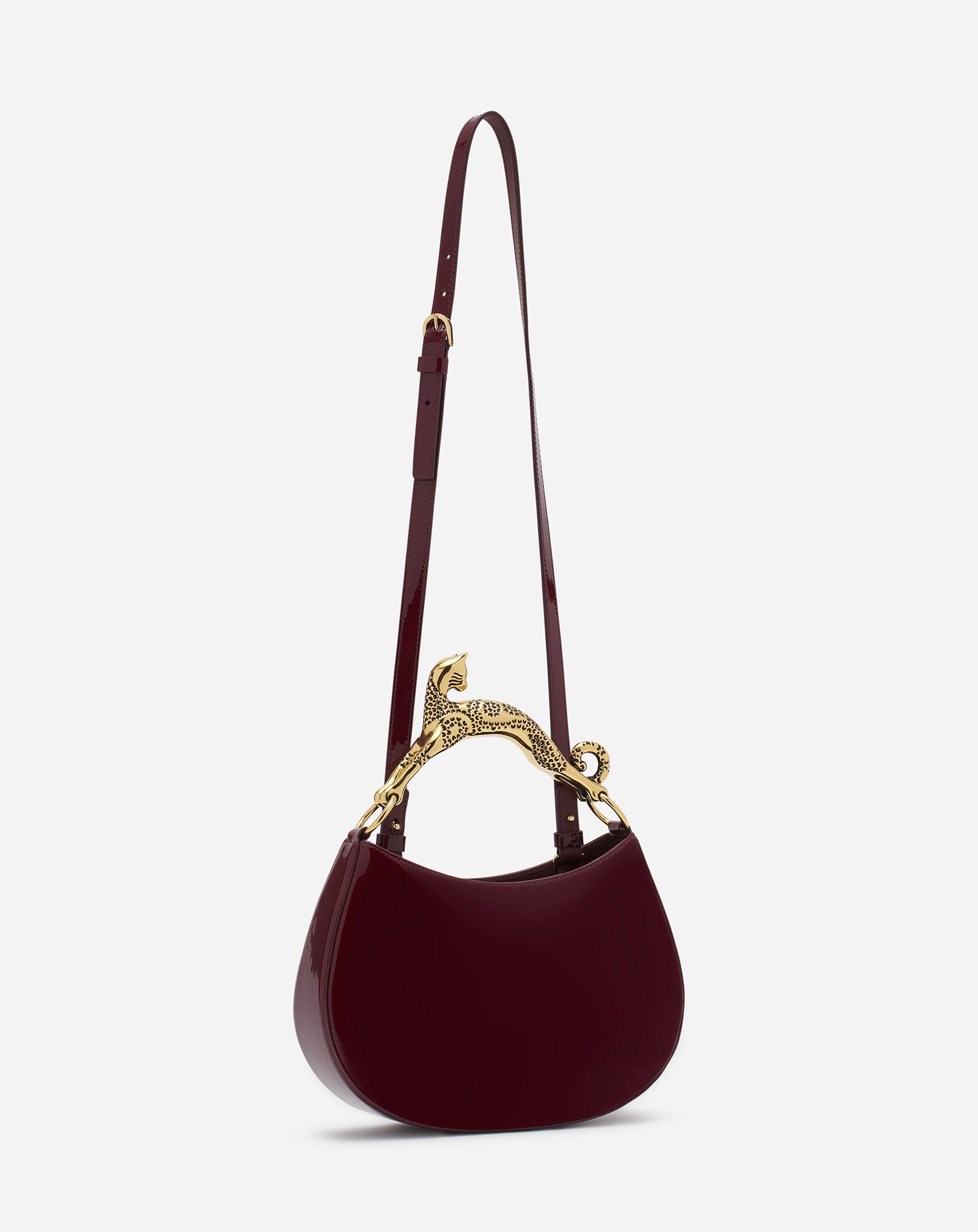 HOBO CAT BAG IN GLOSSY LEATHER - 3