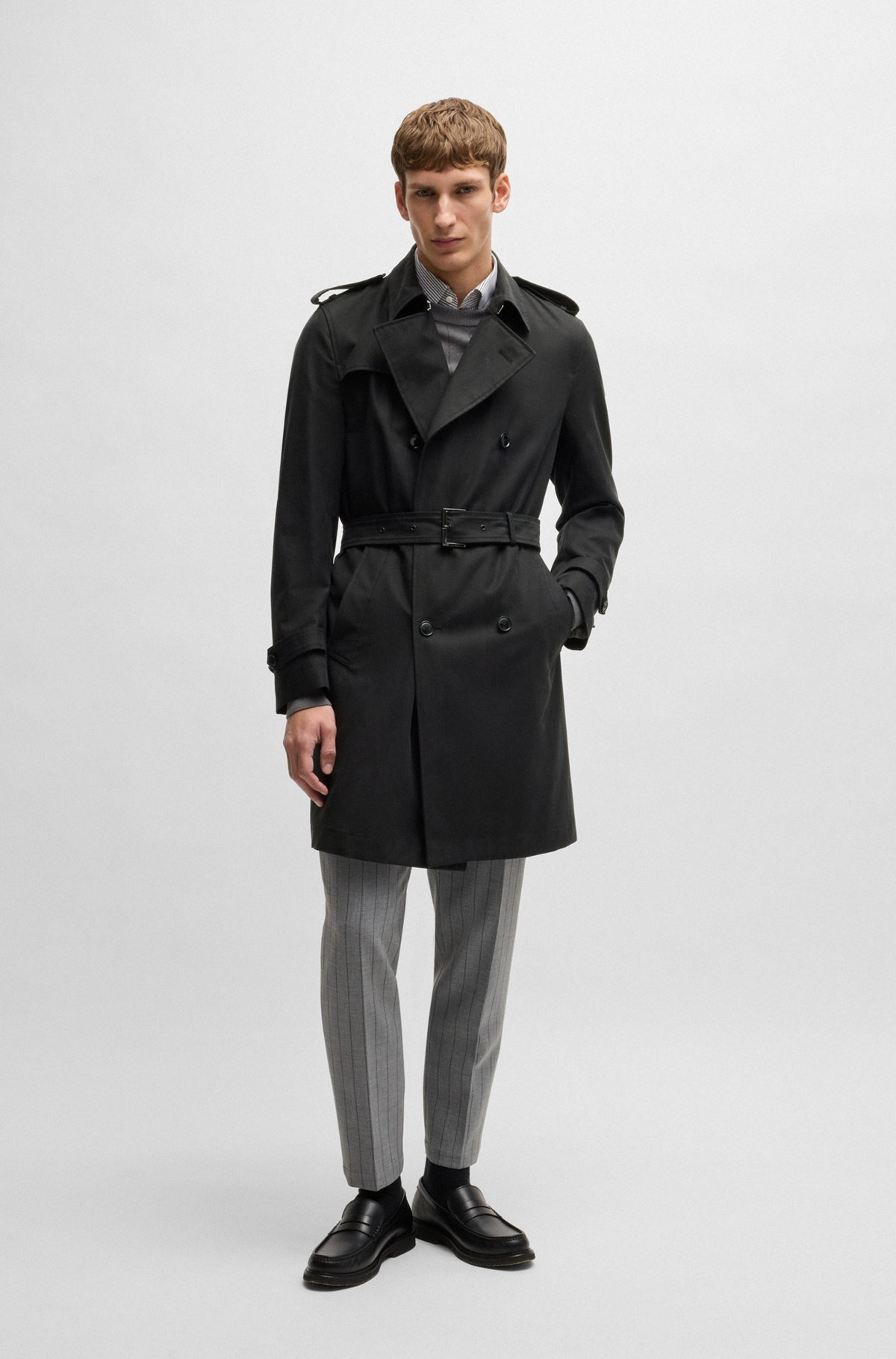 SLIM-FIT TRENCH COAT WITH DOUBLE-BREASTED CLOSURE - 2