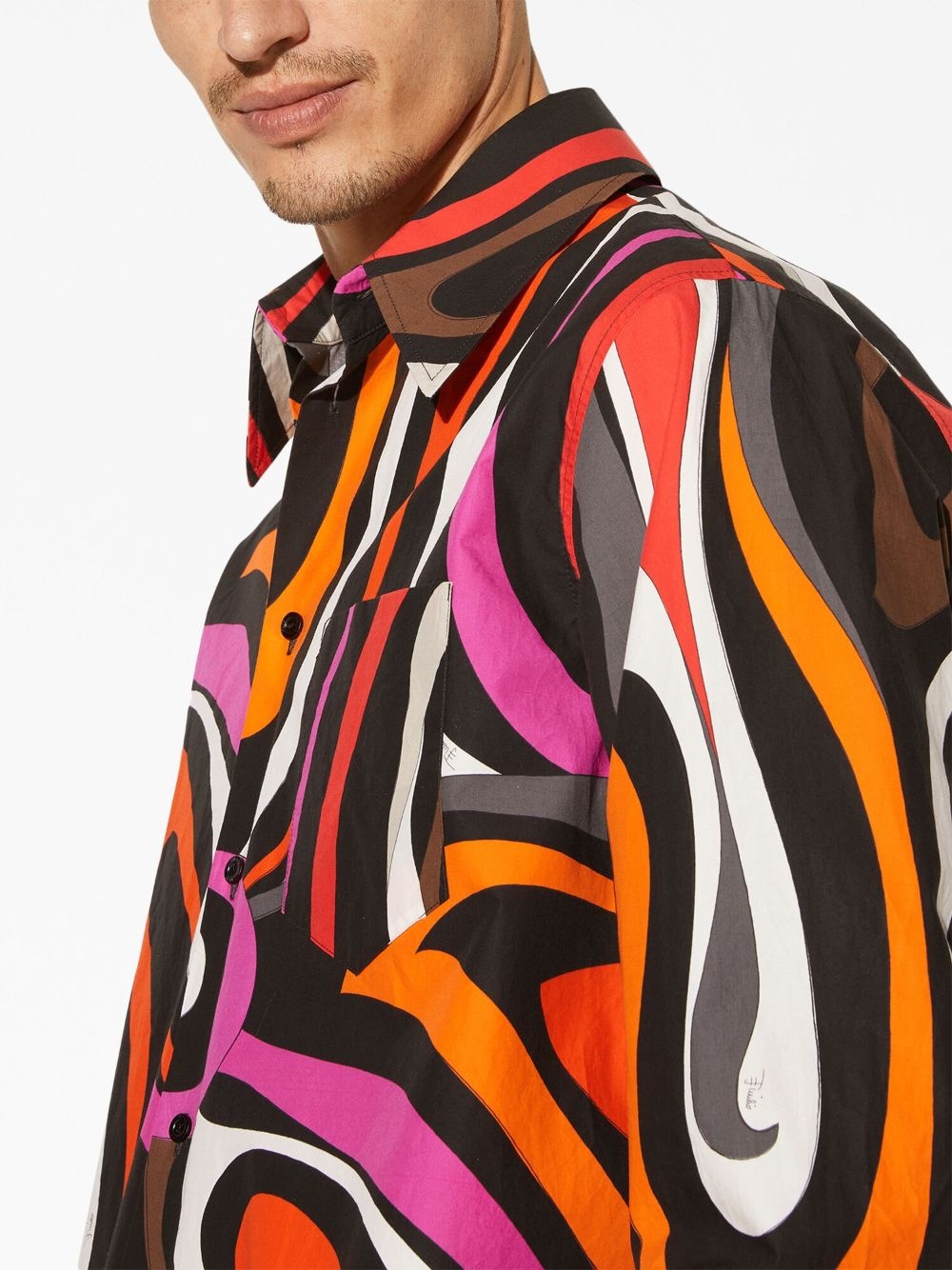 abstract-print cotton shirt - 5