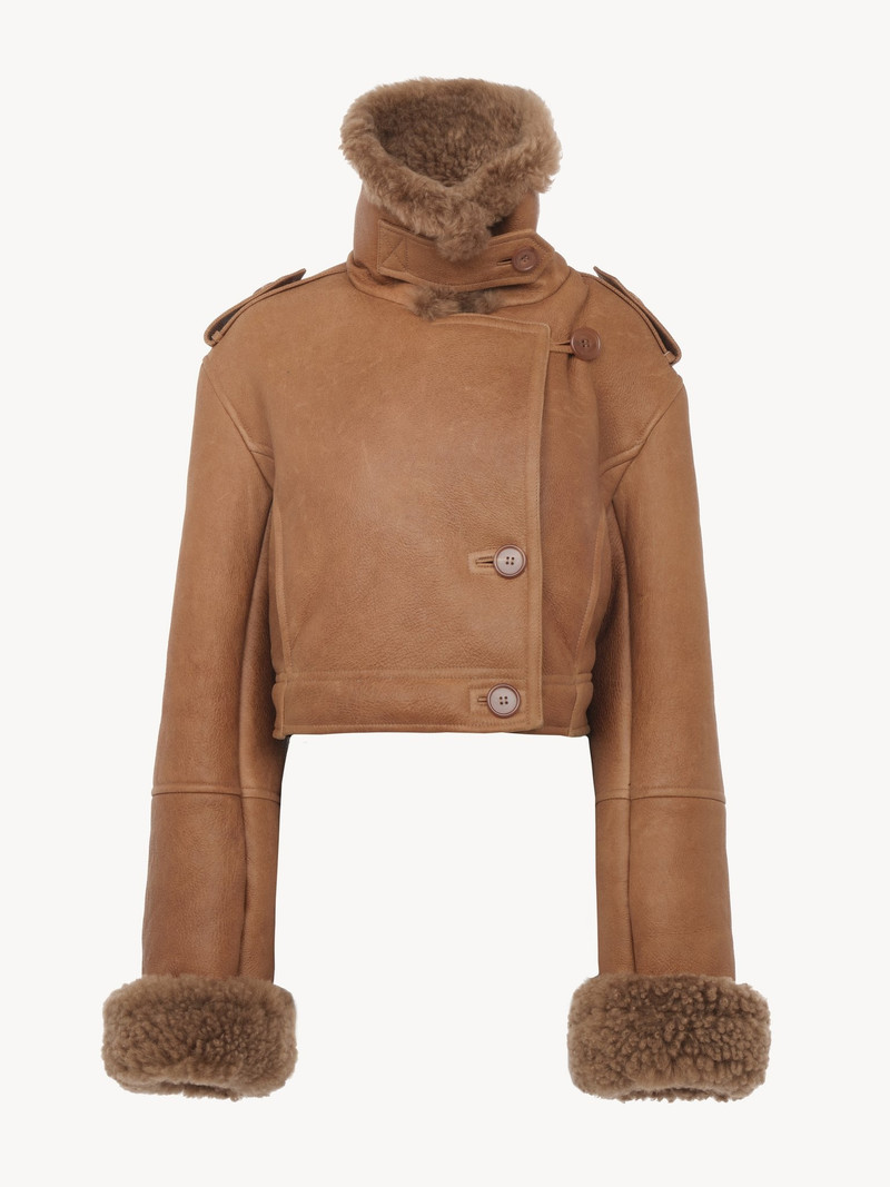 Chloé CROPPED BOXY JACKET IN LEATHER outlook