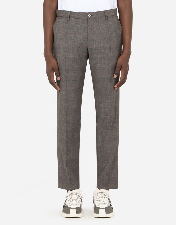 Wool glen plaid pants - 1