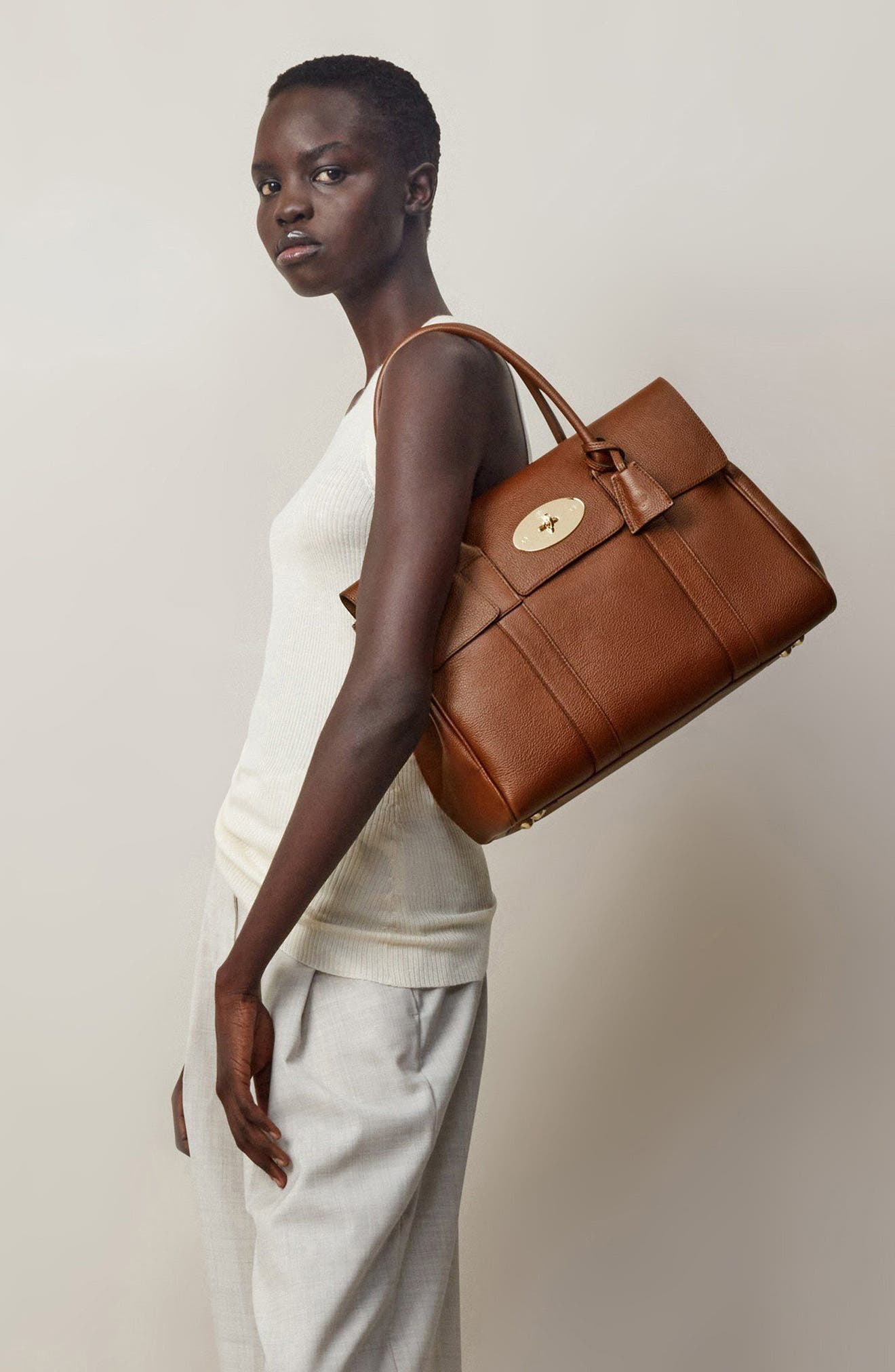 Bayswater Grained Leather Satchel - 2