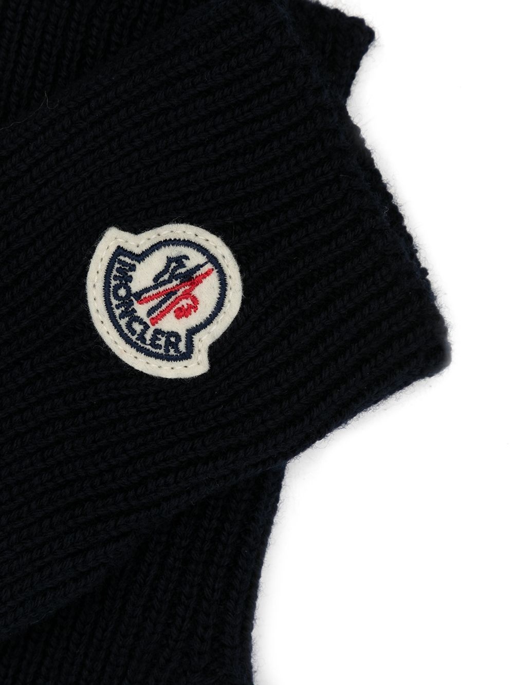 logo-patch wool gloves - 2