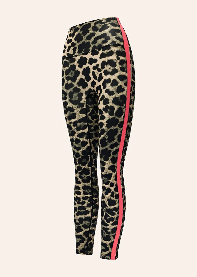 HIGHGATE FULL LENGTH LEGGING IN LEOPARD & DIVA PINK - 1