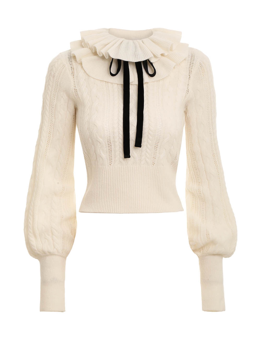 LUMINOSITY FRILL NECK SWEATER - 1