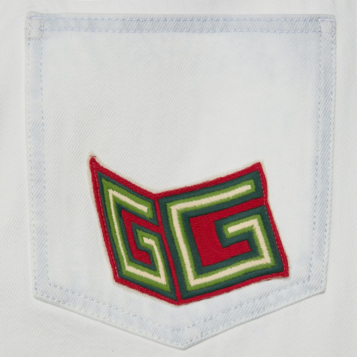Gucci Lovelight denim pant with embroidery - 3