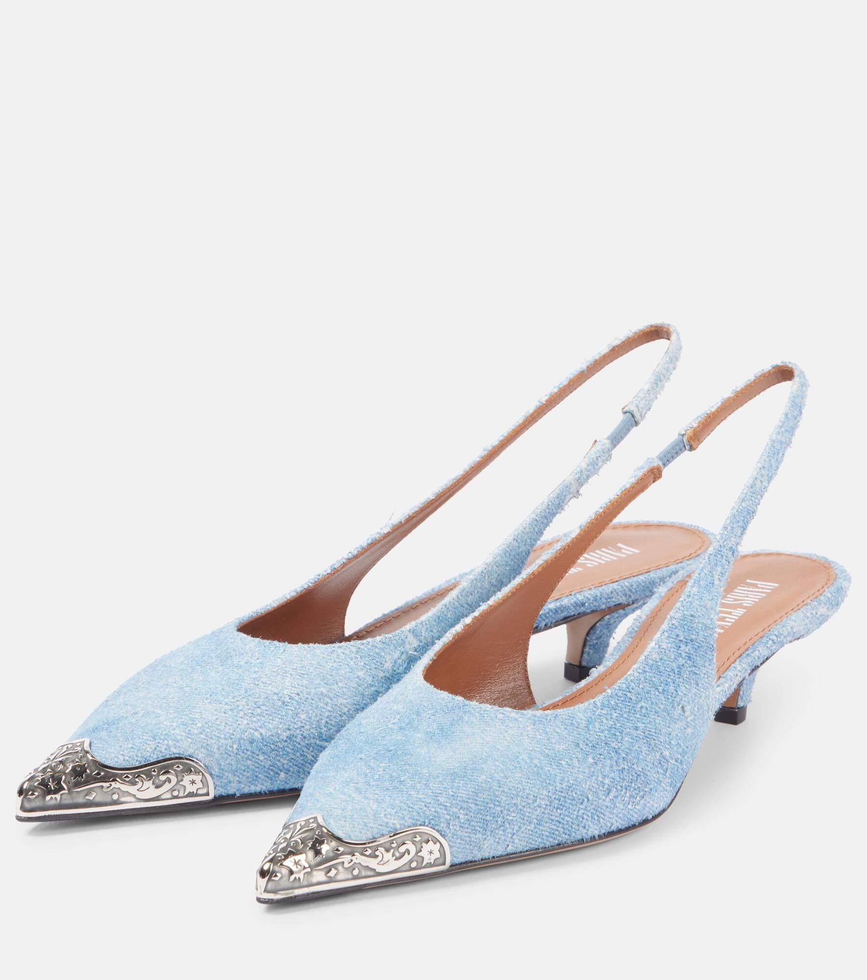 Jessica Western 35 suede slingback pumps - 4
