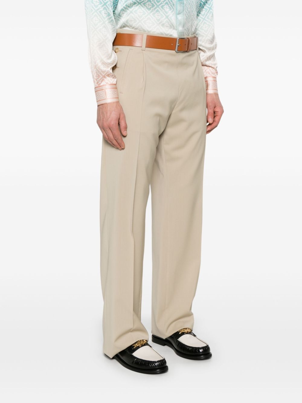 belted straight-leg trousers - 3