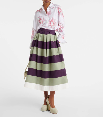 Dries Van Noten Striped cotton midi skirt outlook