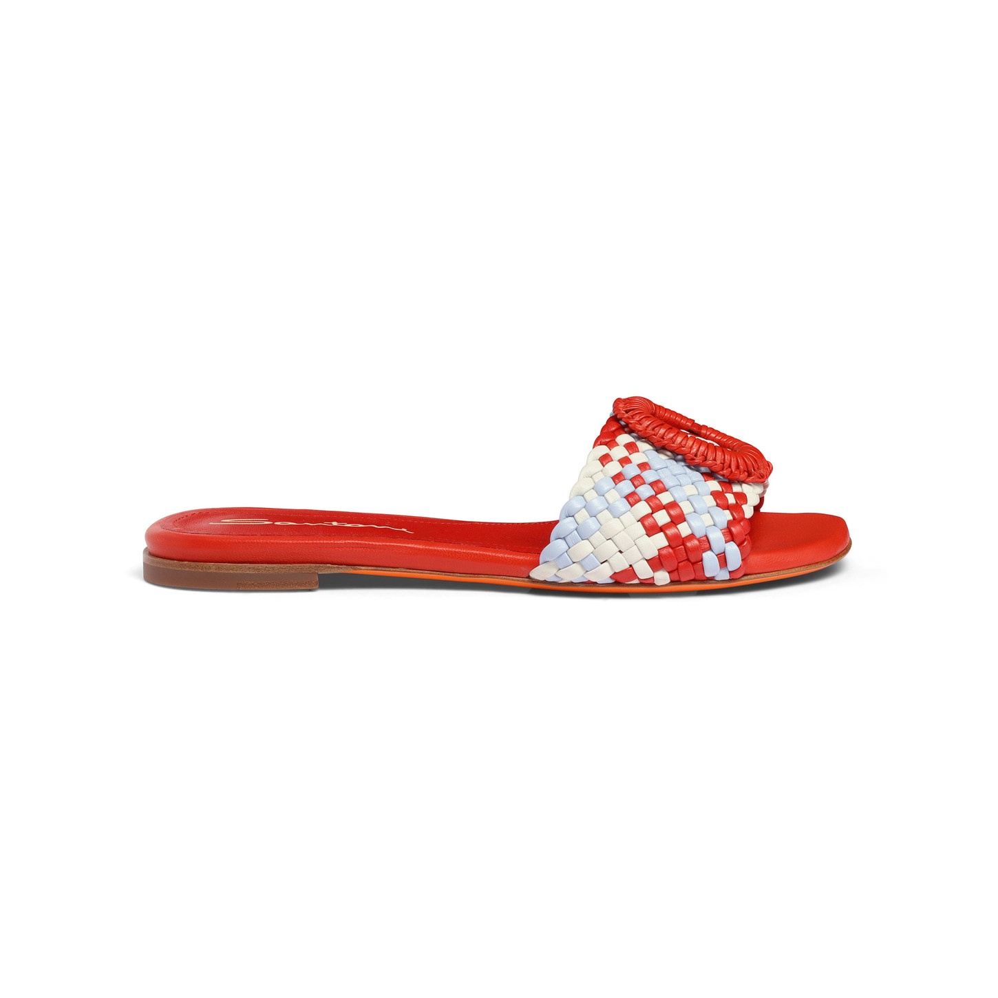 Women's multicolor woven leather sandal - 1