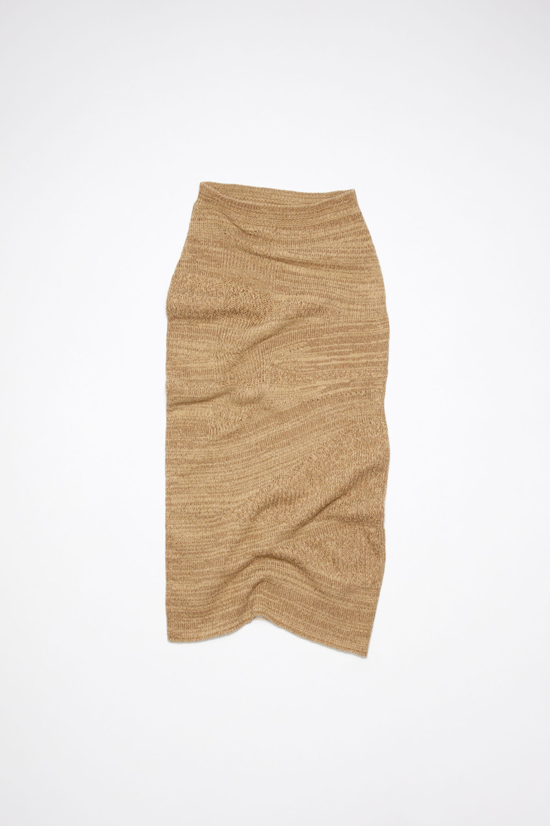 Distorted knit skirt - Camel brown/tobacco - 1
