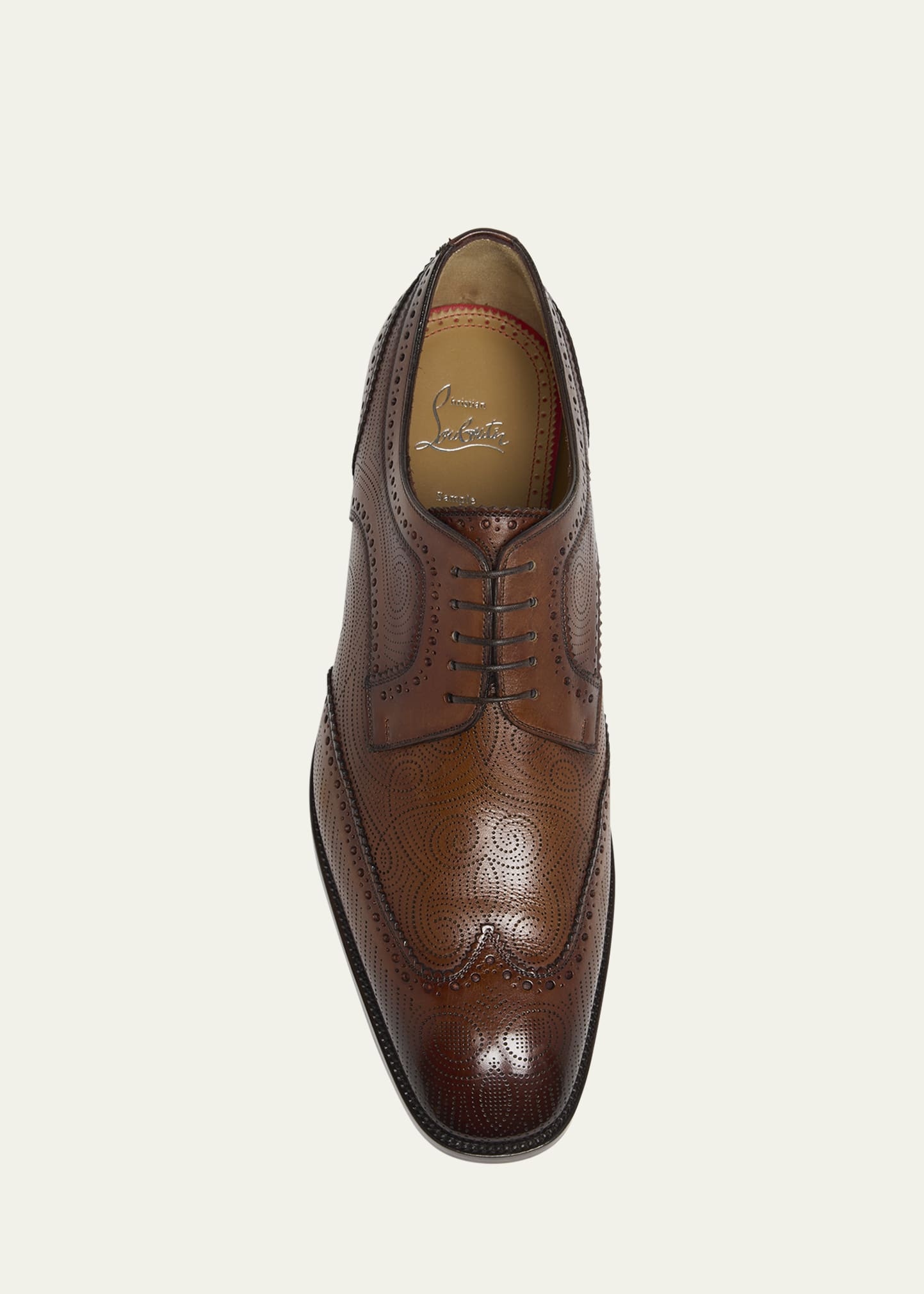 Men's Grave Wingtip Brogue Leather Derby Shoes - 3