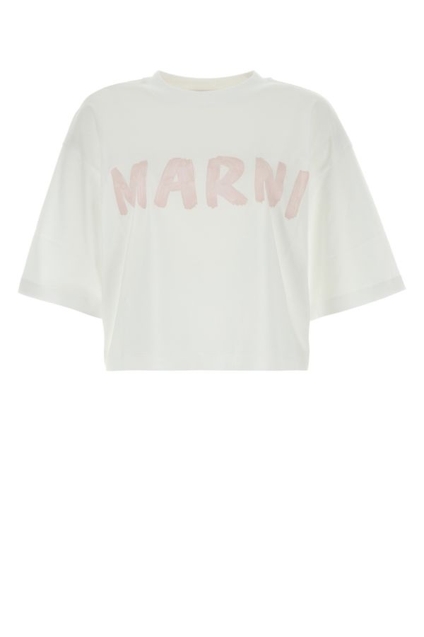 Marni Woman White Cotton T-Shirt - 1