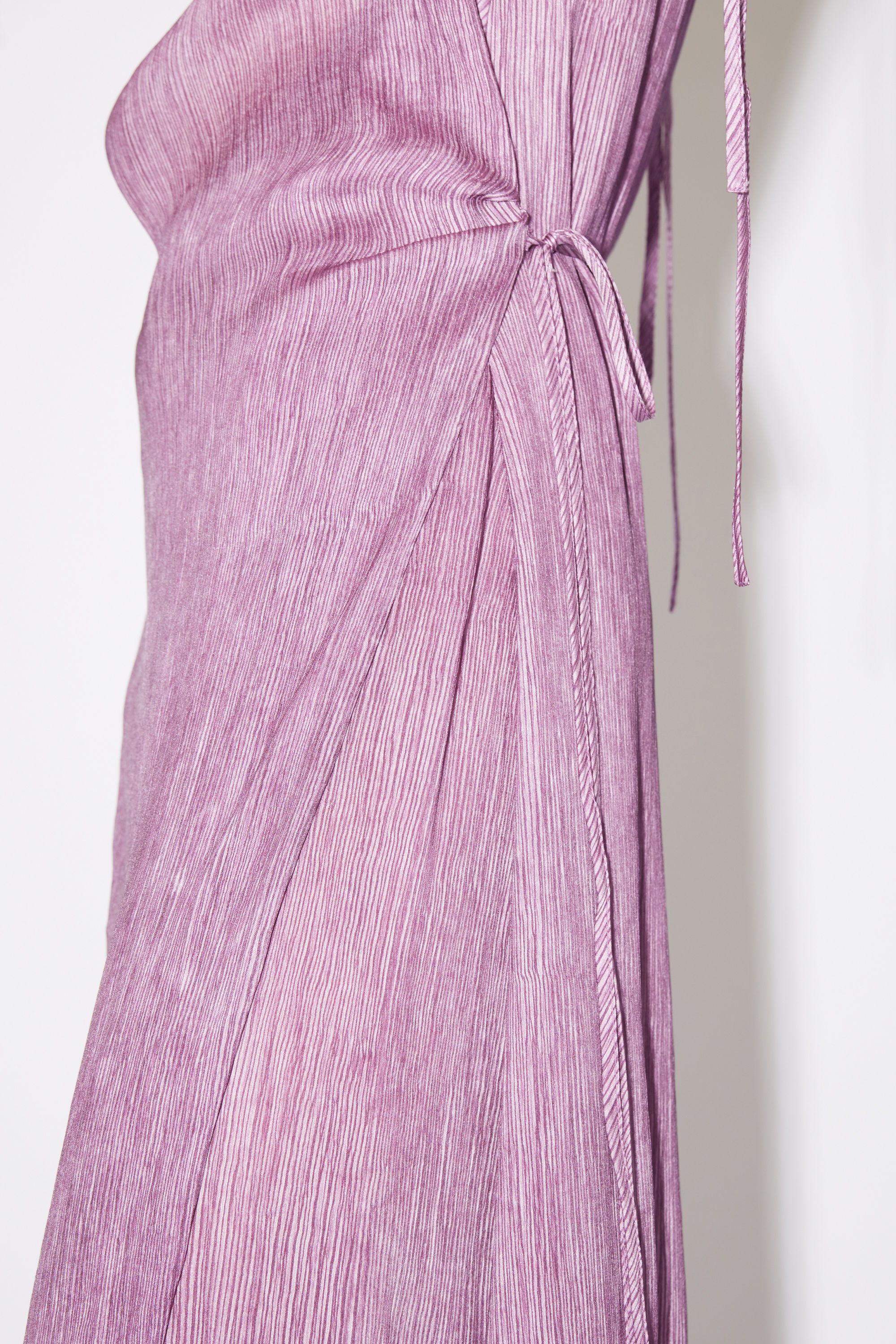 Crinkled silk dress - Violet purple - 5