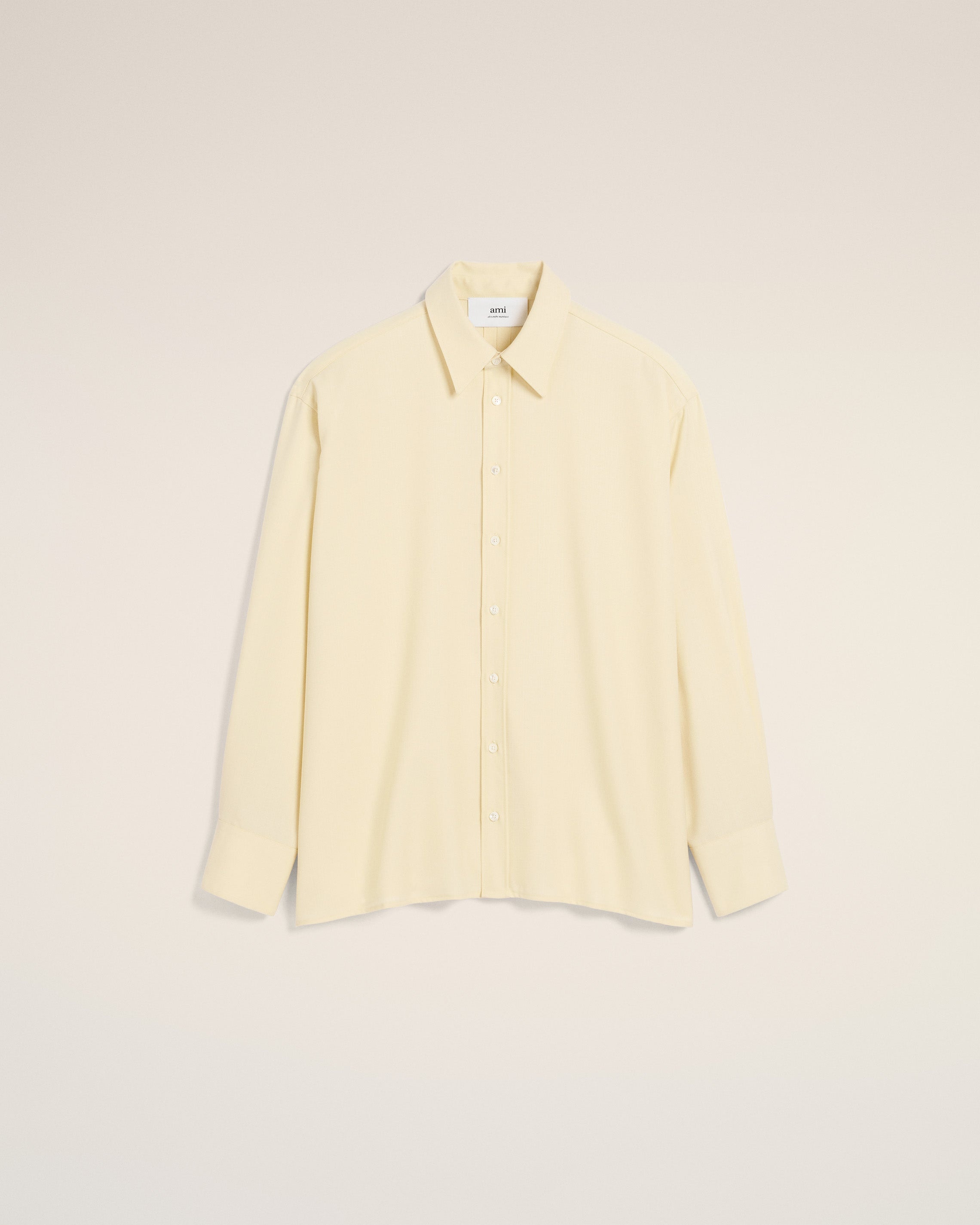 YELLOW WOOL BACK SLIT LOOSE SHIRT - 2