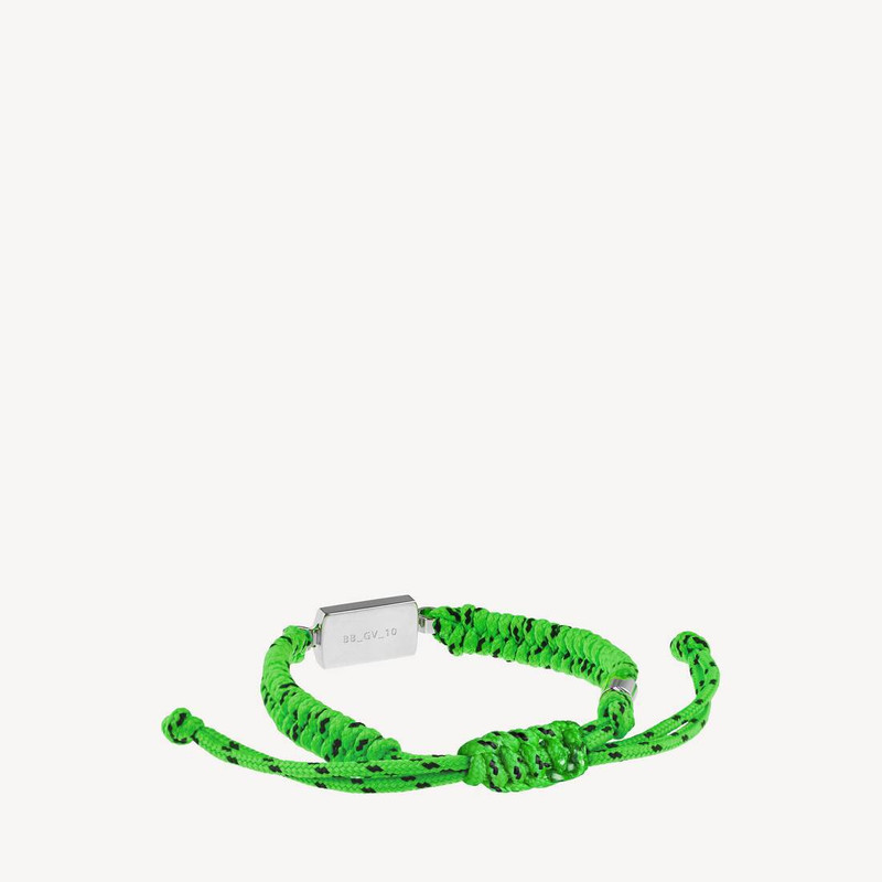 BALENCIAGA Saint-germain Lace Bracelet in Neon Green/black/shiny Silver outlook