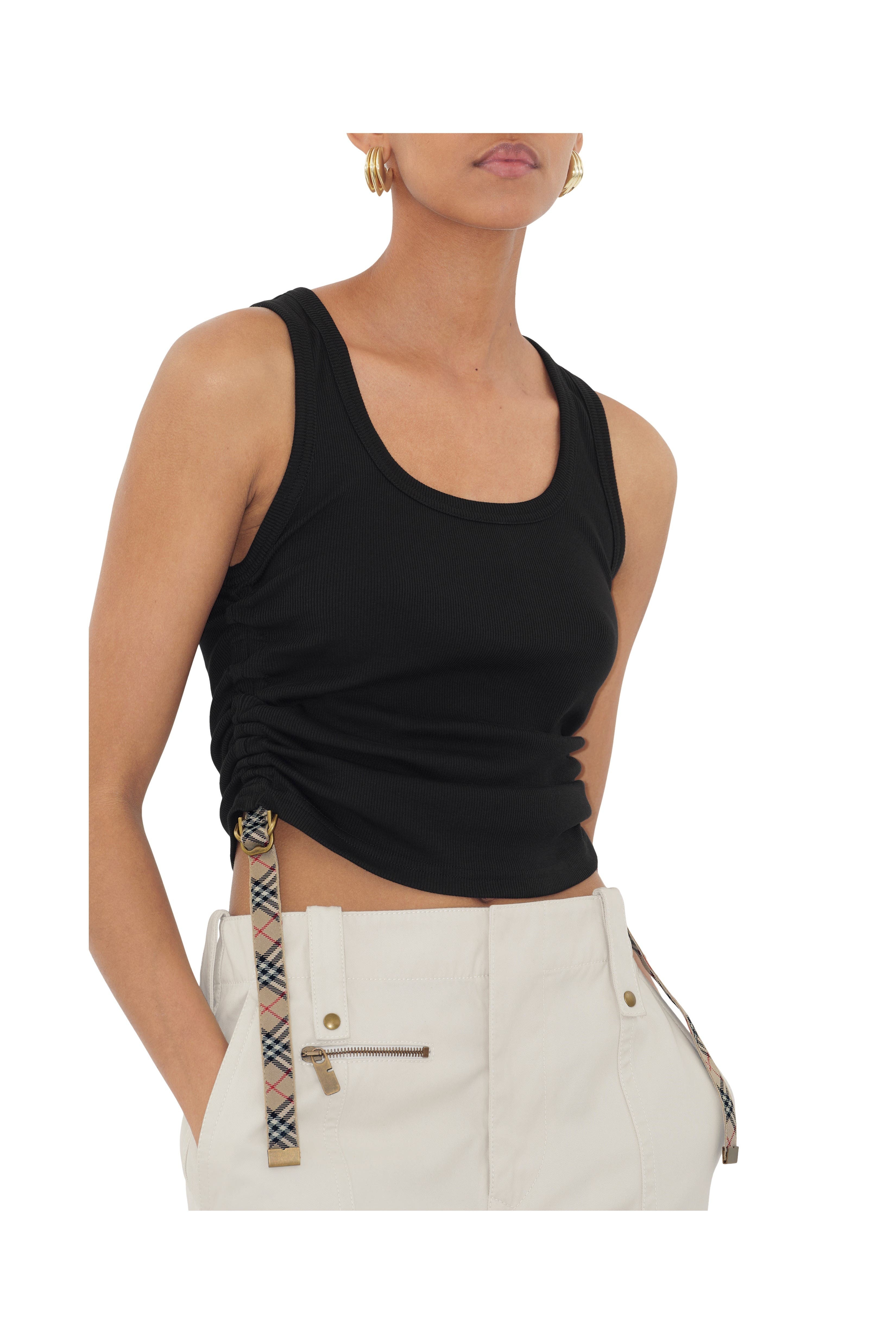 burberry Festival Cotton Blend Tank Top in Black at Nordstrom - 2