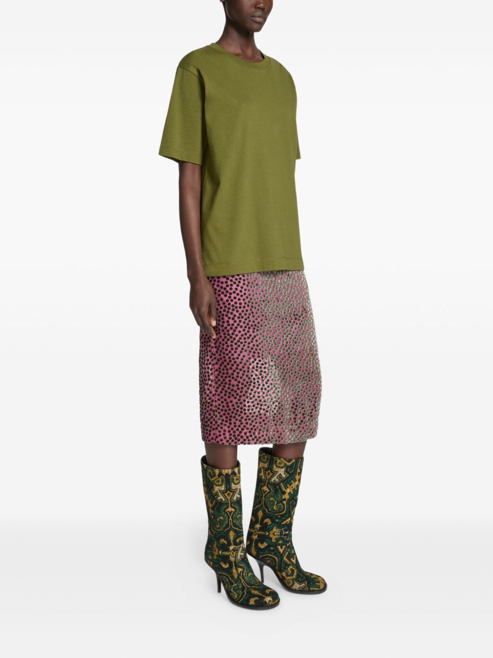 button-embellishment cotton T-shirt - 3