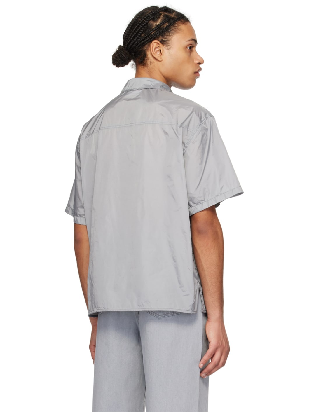 Gray Spread Collar Shirt - 3